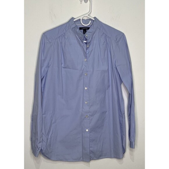 Lands' End Women's Button Front Shirt Blue Size Small - Picture 1 of 5